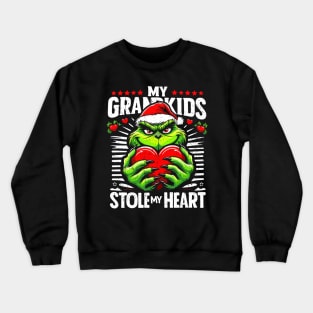 My Grandkids Stole My Heart Funny Christmas Vintage Crewneck Sweatshirt